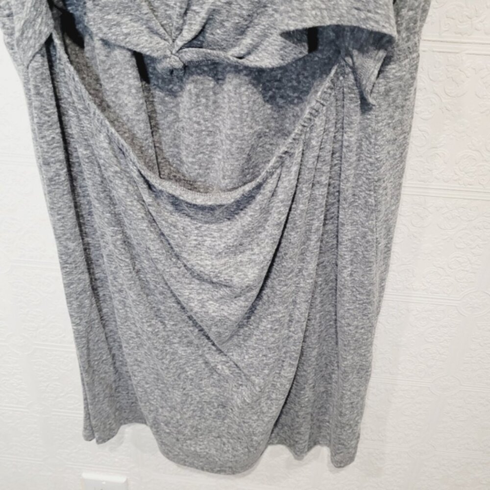 Aerie Cutout Tie Front Gray Sleeveless Drape Dress - Picture 3 of 6